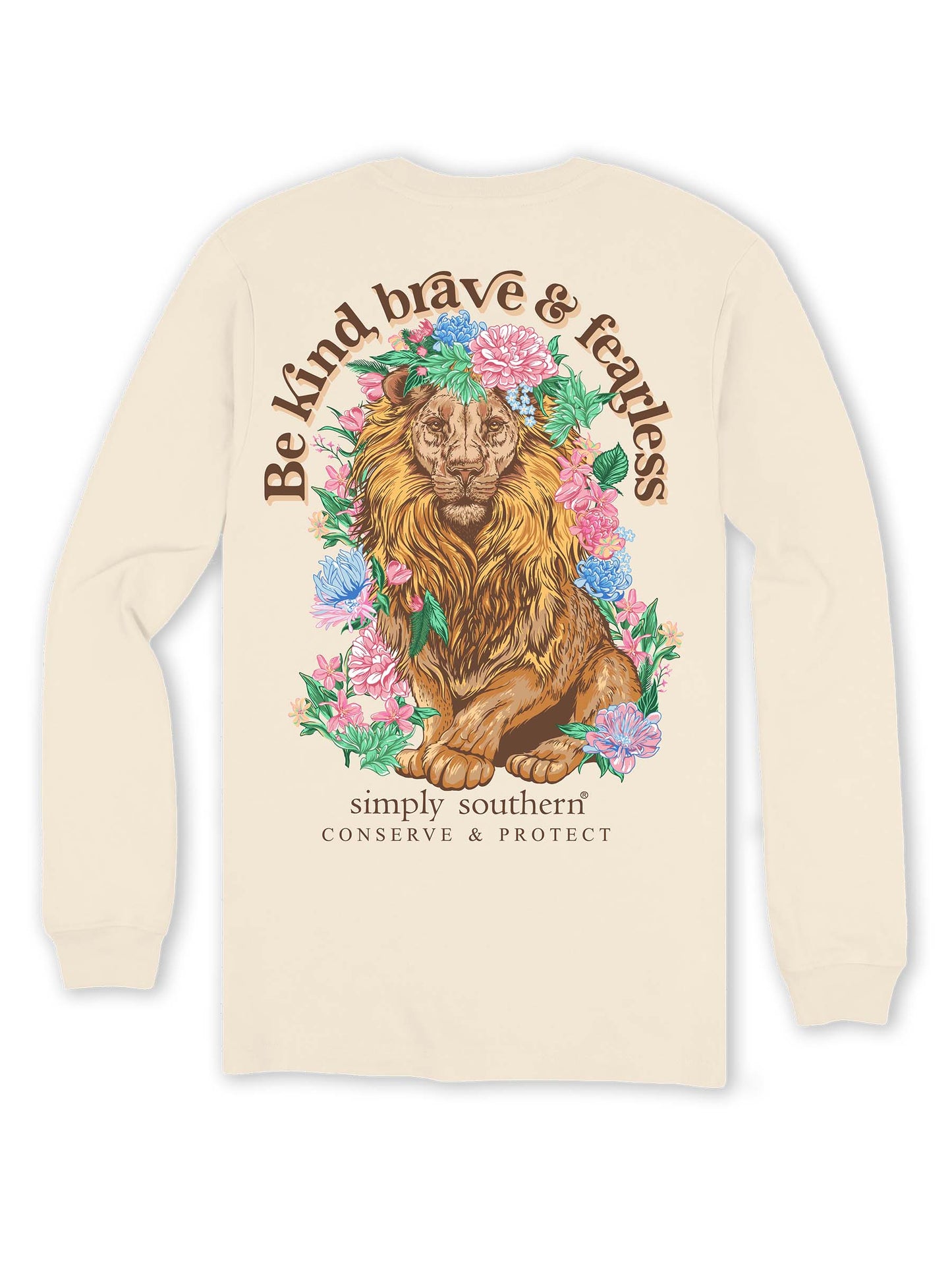 Be Kind, Brave & Fearless Lion Tracking Tee