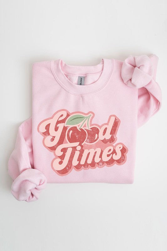 Good Times Cherry Fruit Graphic Fleece Sweatshirts