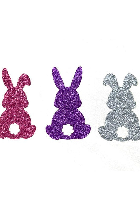 Easter Bunny Glitter Patch Graphic T Shirts