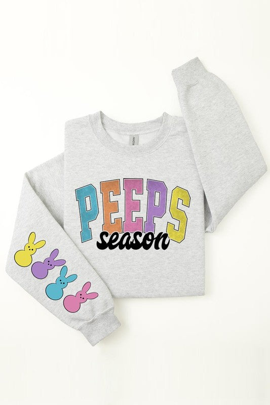 Easter Peeps Sleeve Graphic Fleece Sweatshirts
