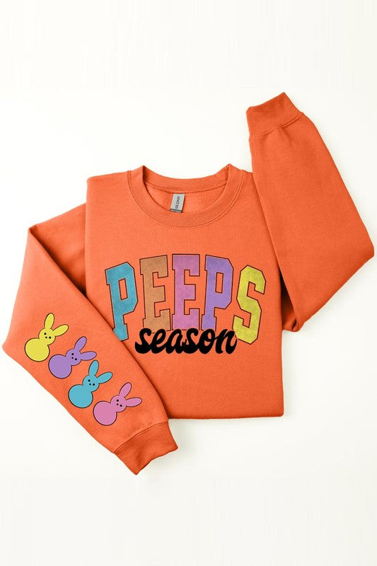 Easter Peeps Sleeve Graphic Fleece Sweatshirts