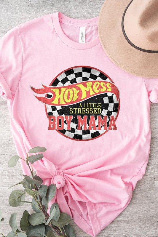 Hot Mess Boy Mama Graphic T Shirts