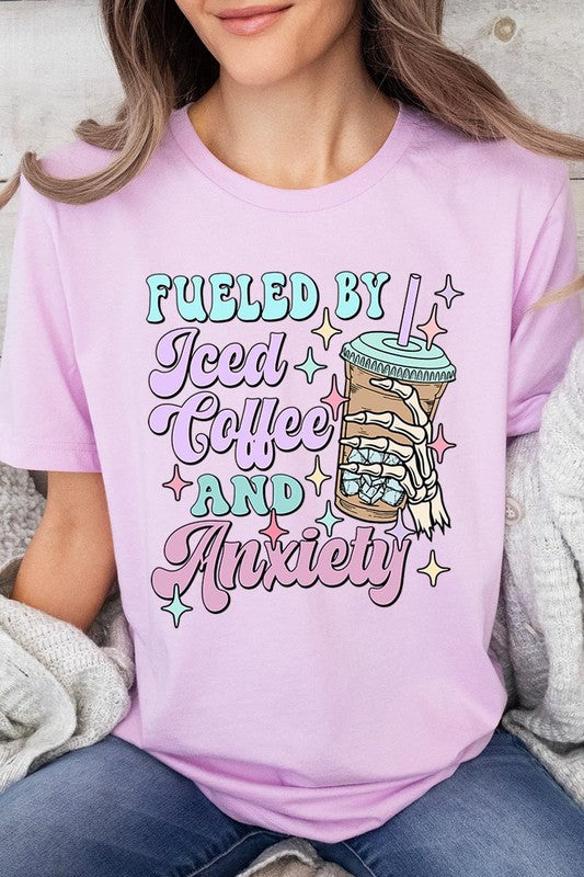 Iced Coffee Anxiety Skeleton Graphic T Shirts