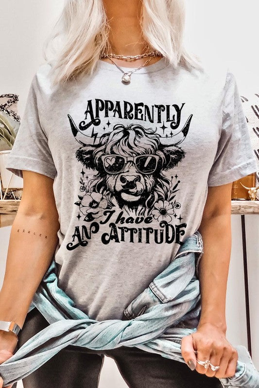 Attitude Western Cow Funny Graphic T Shirts