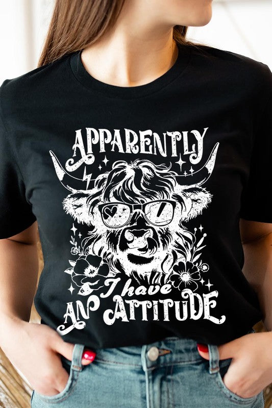 Attitude Western Cow Funny Graphic T Shirts