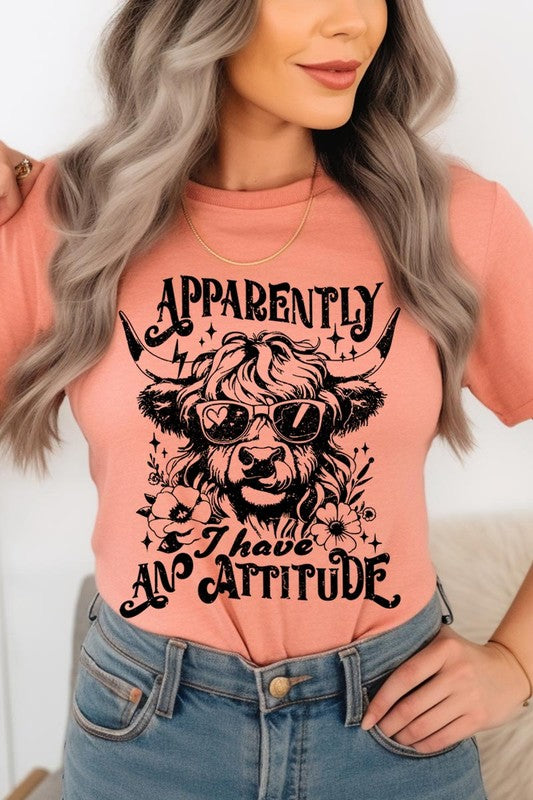 Attitude Western Cow Funny Graphic T Shirts