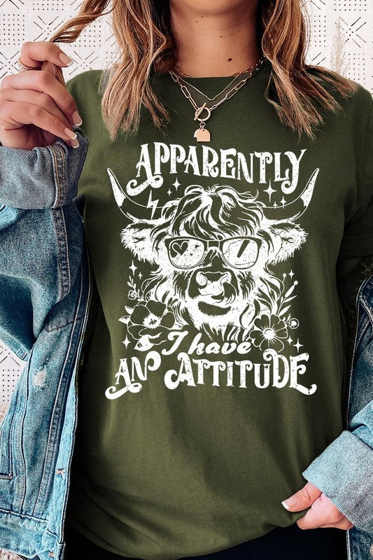 Attitude Western Cow Funny Graphic T Shirts